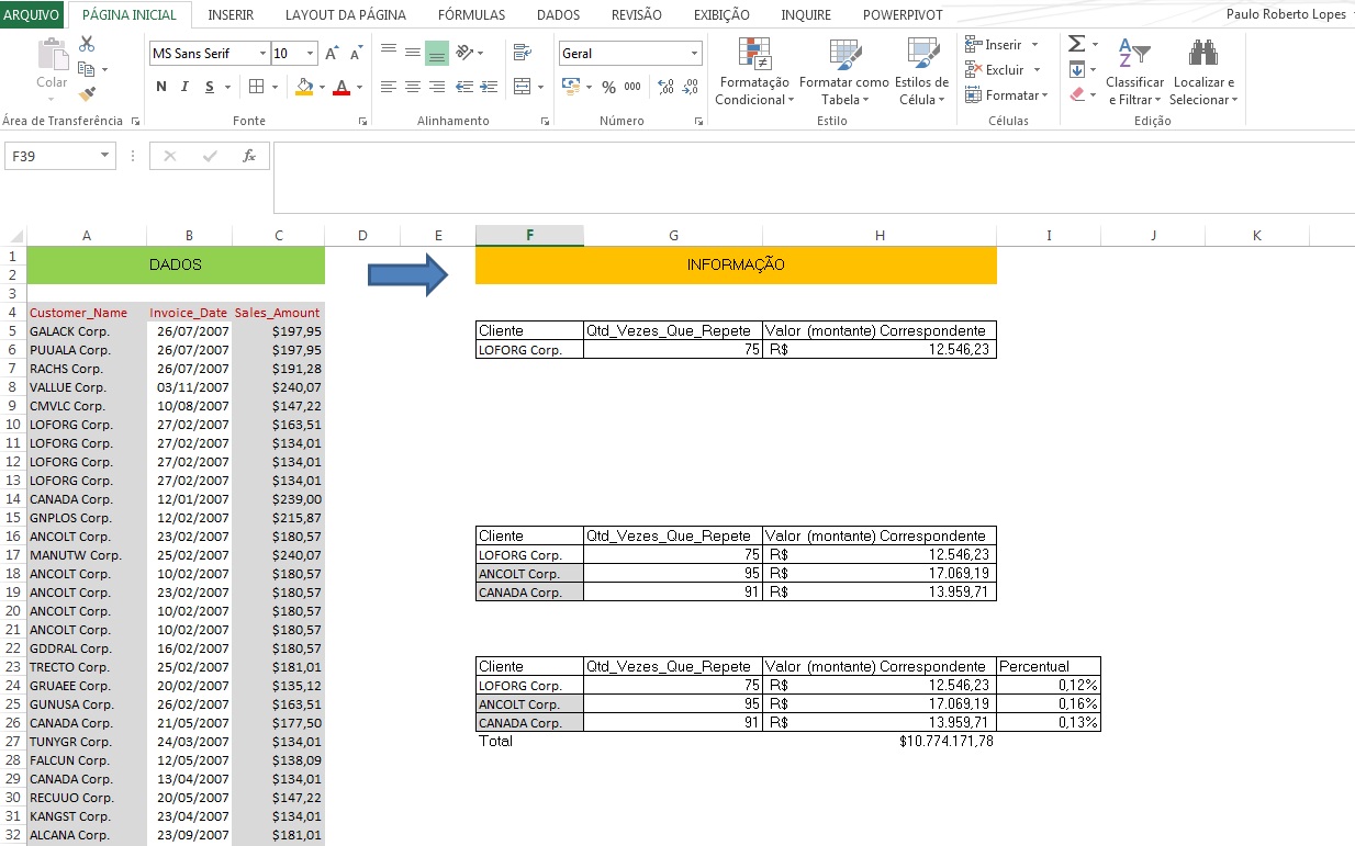 Usando SomaSe e ContSe para análise no Excel