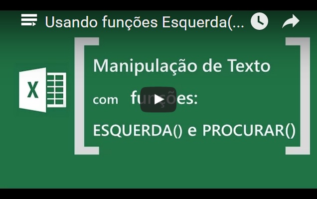 Usando funções Esquerda() e Procurar() para separar nomes e datas de uma mesma coluna